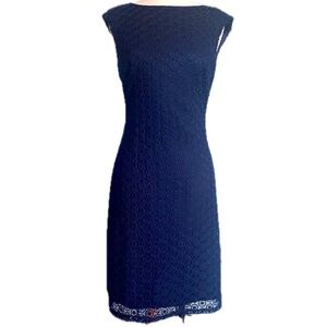 Jessica Howard  Sleeveless Lace Sheath Dress Navy Size 4